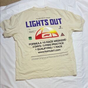 PacSun Beige Formula 1 Lights Out Tee